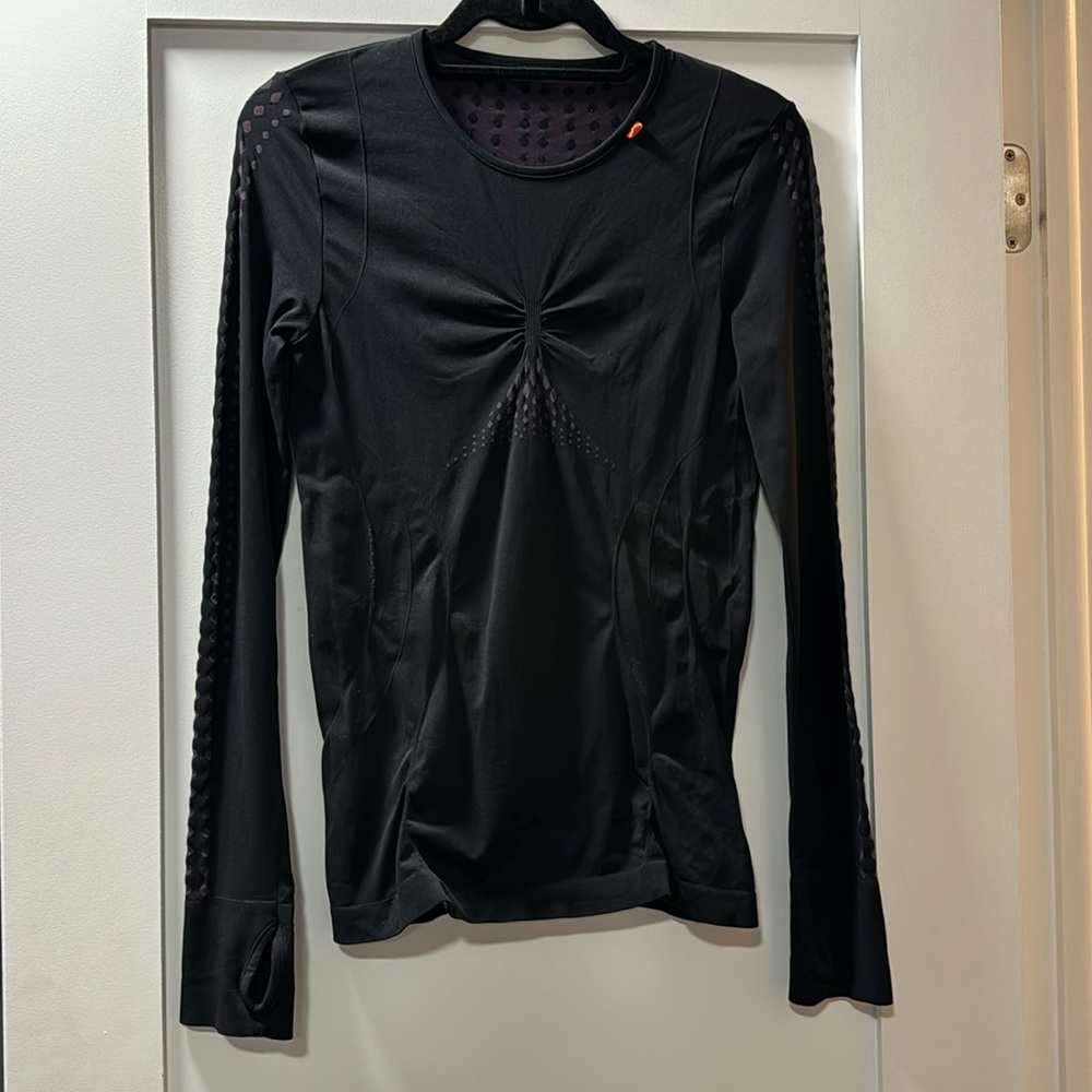 Sweaty Betty Long Sleeve Run Top Medium Black Purple